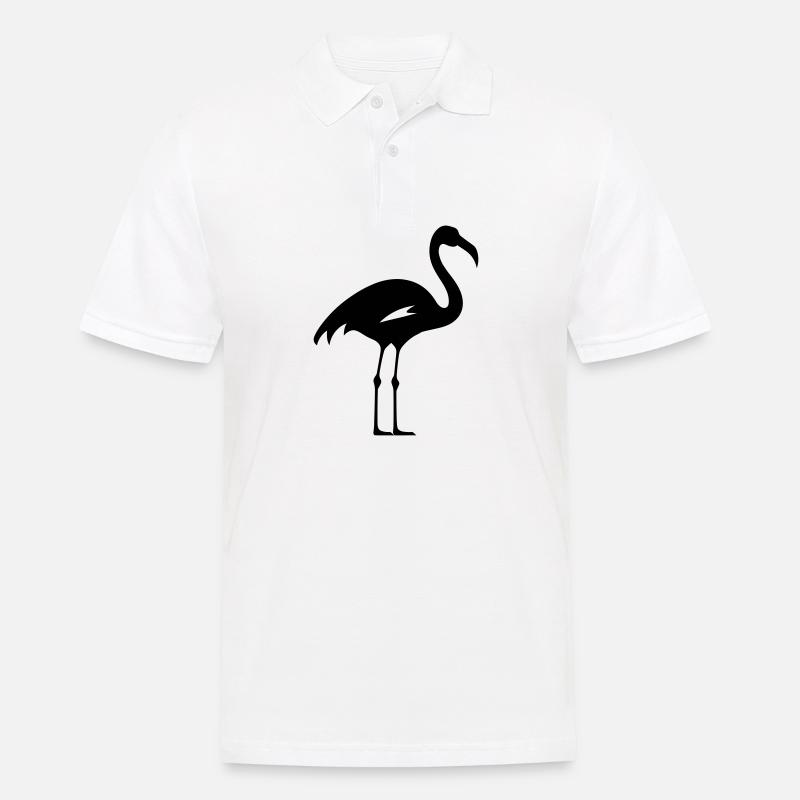 Flamingo - Männer Poloshirt - Weiß