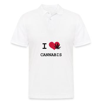 I love cannabis - Men's Polo Shirt - white - Front - Kai (181cm)