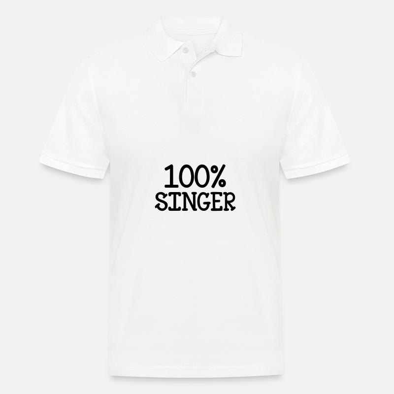 100% Singer - Männer Poloshirt - Weiß