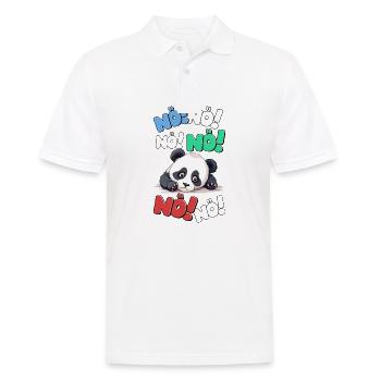 Nö Einfach Nö No Nein Panda Bär Lustig Spruch - Männer Poloshirt - Weiß - Vorne - Kai (181cm)