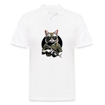 Chat Airsoft Chat Chat Jouant Airsoft Cadeau Militaire - Polo Homme - blanc - Devant - Kai (181cm)
