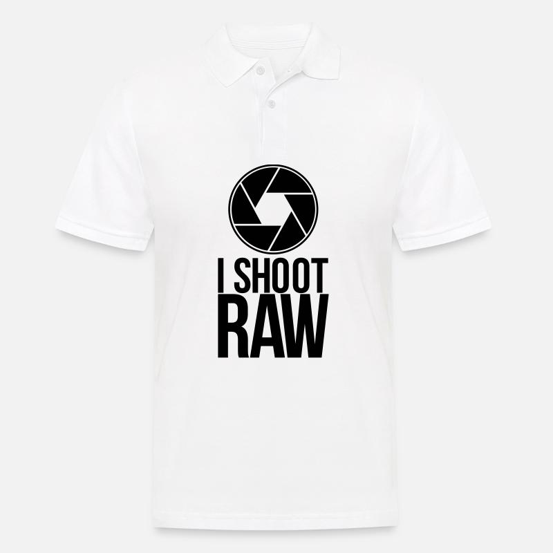 shoot raw - Männer Poloshirt - Weiß