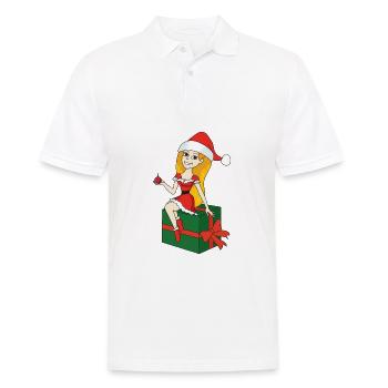 Weihnachten - Männer Poloshirt - Weiß - Vorne - Kai (181cm)