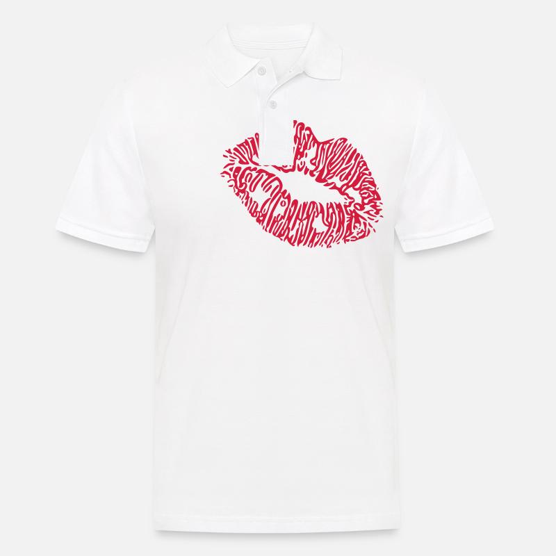 lips - Men's Polo Shirt - white