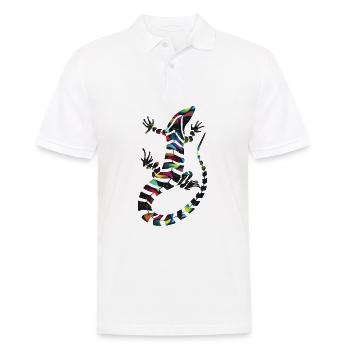 bunter Salamander - Männer Poloshirt - Weiß - Vorne - Kai (181cm)