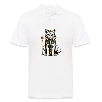 Chat Pharaon Chat Égypte Pyramide Cadeau - Polo Homme - blanc - Devant - Kai (181cm)