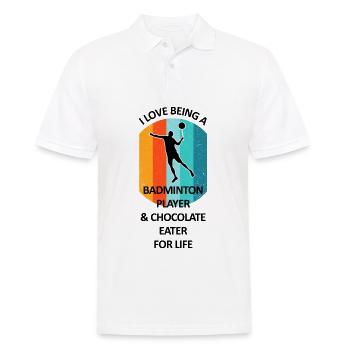 Badminton Badminton Badminton Player Chocolate - Men's Polo Shirt - white - Front - Kai (181cm)
