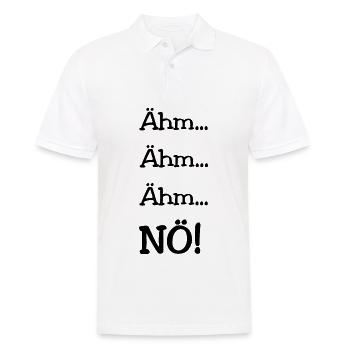 Ähm...Ähm...Ähm...NÖ! - Männer Poloshirt - Weiß - Vorne - Kai (181cm)