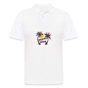 Miami Love Vacation Beach Sun Palm Vacation - Men's Polo Shirt - white - Front - Kai (181cm)
