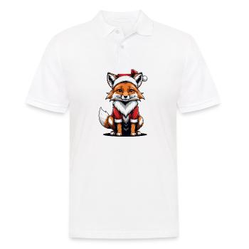 Fuchs Fox Weihnachtsmann Süß Geschenk für Frauen - Männer Poloshirt - Weiß - Vorne - Kai (181cm)