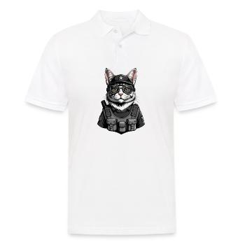 Chat Airsoft Chat Chat Jouant Airsoft Cadeau Militaire - Polo Homme - blanc - Devant - Kai (181cm)