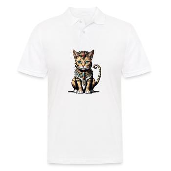 Chat Pharaon Chat Égypte Pyramide Cadeau - Polo Homme - blanc - Devant - Kai (181cm)