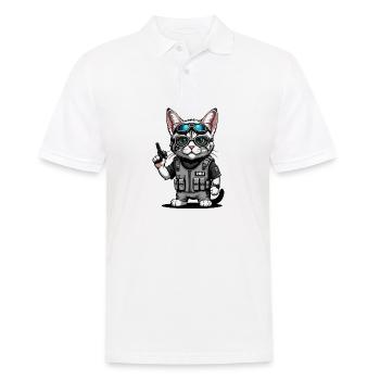 Chat Airsoft Chat Chat Jouant Airsoft Cadeau Militaire - Polo Homme - blanc - Devant - Kai (181cm)