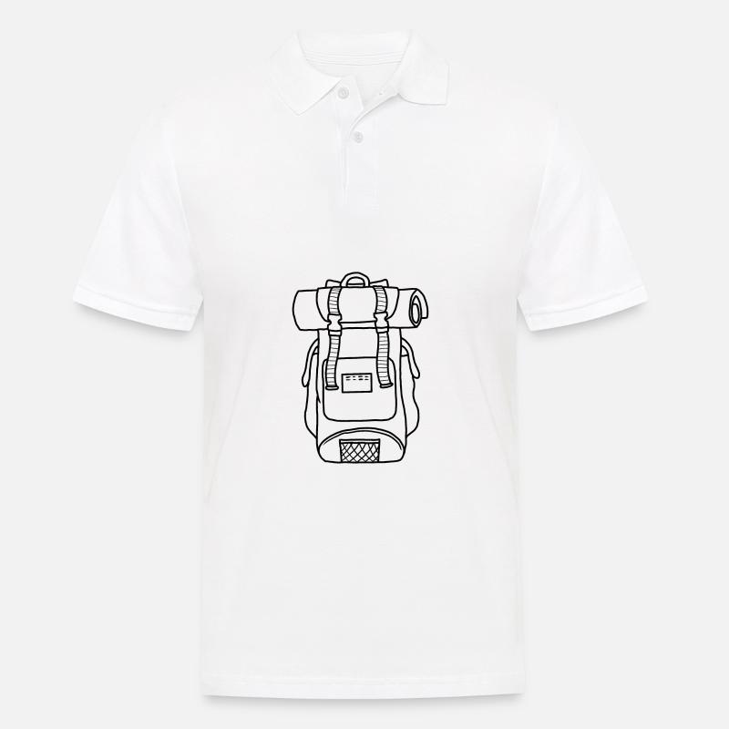 Backpacker Reiserucksack reisender gepäck - Männer Poloshirt - Weiß