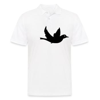 Bird Dove of Peace Black Night Feather Wings - Men's Polo Shirt - white - Front - Kai (181cm)