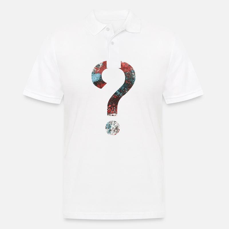 Abstract Question Mark - Männer Poloshirt - Weiß