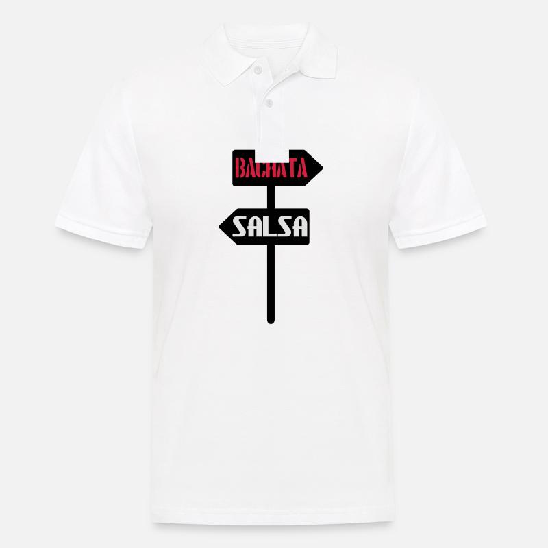 Bachata Salsa Schild - Männer Poloshirt - Weiß