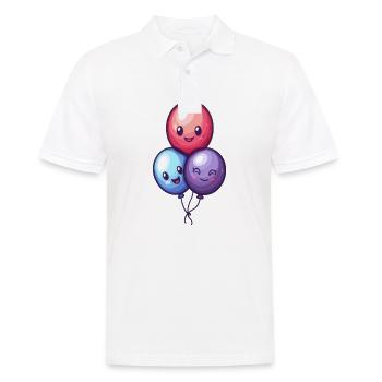 Ballons für Kinder - Männer Poloshirt - Weiß - Vorne - Kai (181cm)