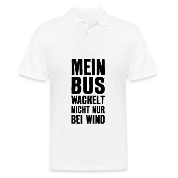 LUSTIG CAMPER BUS CAMPING - Männer Poloshirt - Weiß - Vorne - Kai (181cm)