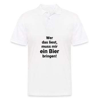 Bier Alkohol Trinken Trinkspruch Humor Witzig - Männer Poloshirt - Weiß - Vorne - Kai (181cm)
