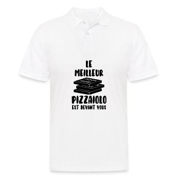 Le meilleur pizzaiolo - Polo Homme - blanc - Devant - Kai (181cm)