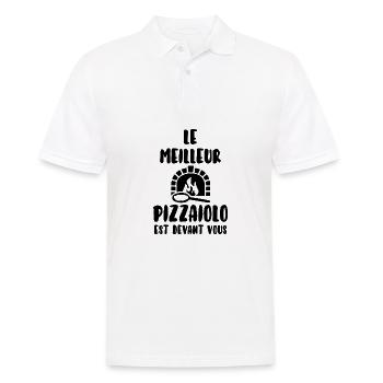 Le meilleur pizzaiolo - Polo Homme - blanc - Devant - Kai (181cm)