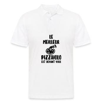 Le meilleur pizzaiolo - Polo Homme - blanc - Devant - Kai (181cm)