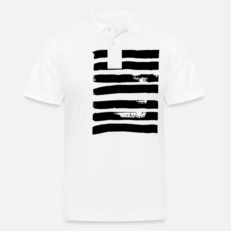 Linien dick - Männer Poloshirt - Weiß