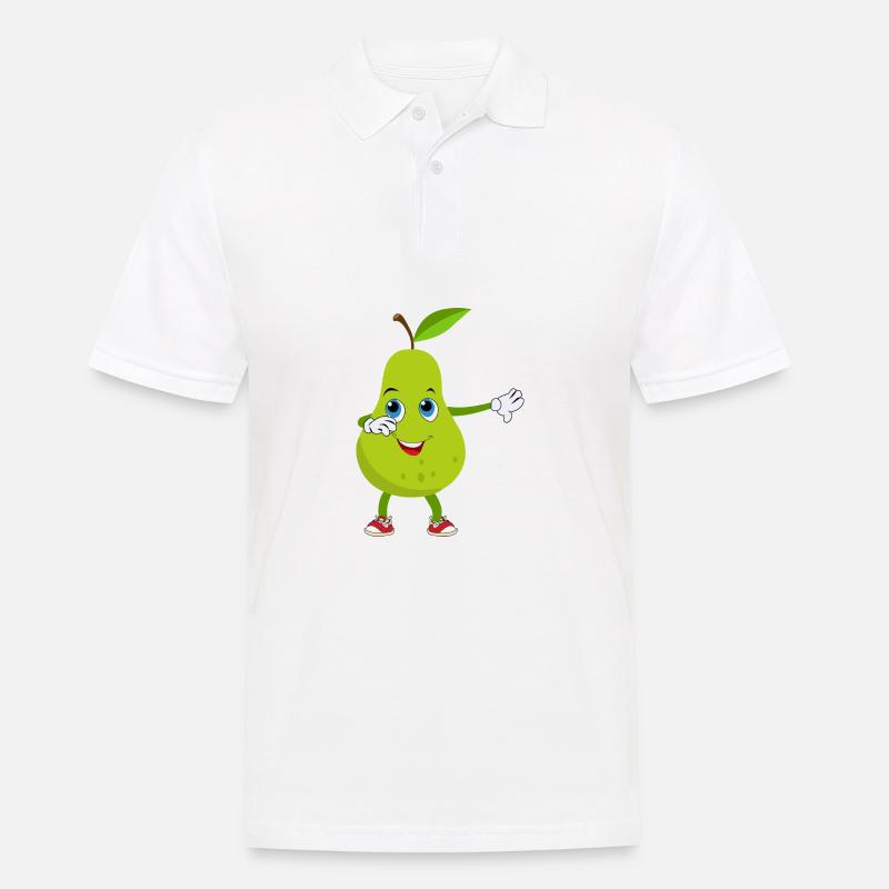 Birne Dabbing Obst Frucht - Männer Poloshirt - Weiß