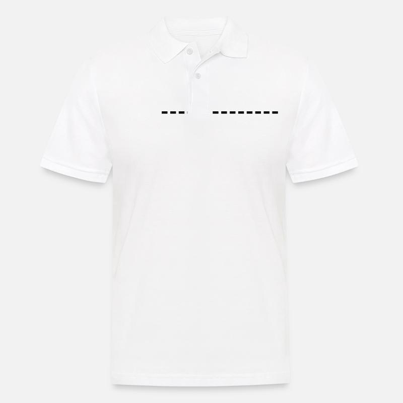 gestrichelte Linie - Männer Poloshirt - Weiß