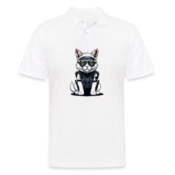 Chat Airsoft Chat Chat Jouant Airsoft Cadeau Militaire - Polo Homme - blanc - Devant - Kai (181cm)
