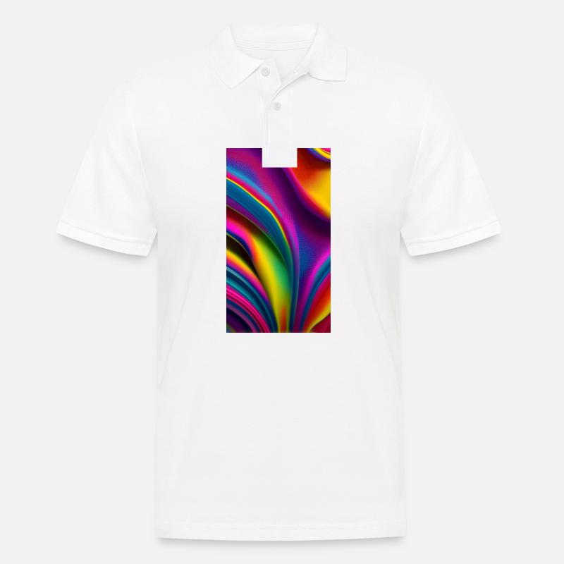 Farbexplosion der Abstraktion - Männer Poloshirt - Weiß