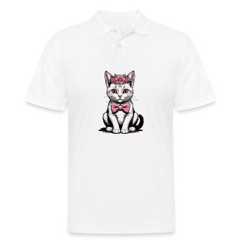 Sweet Cat Sweet Cat Bride Wedding Wedding Marry Love - Men's Polo Shirt - white - Front - Kai (181cm)