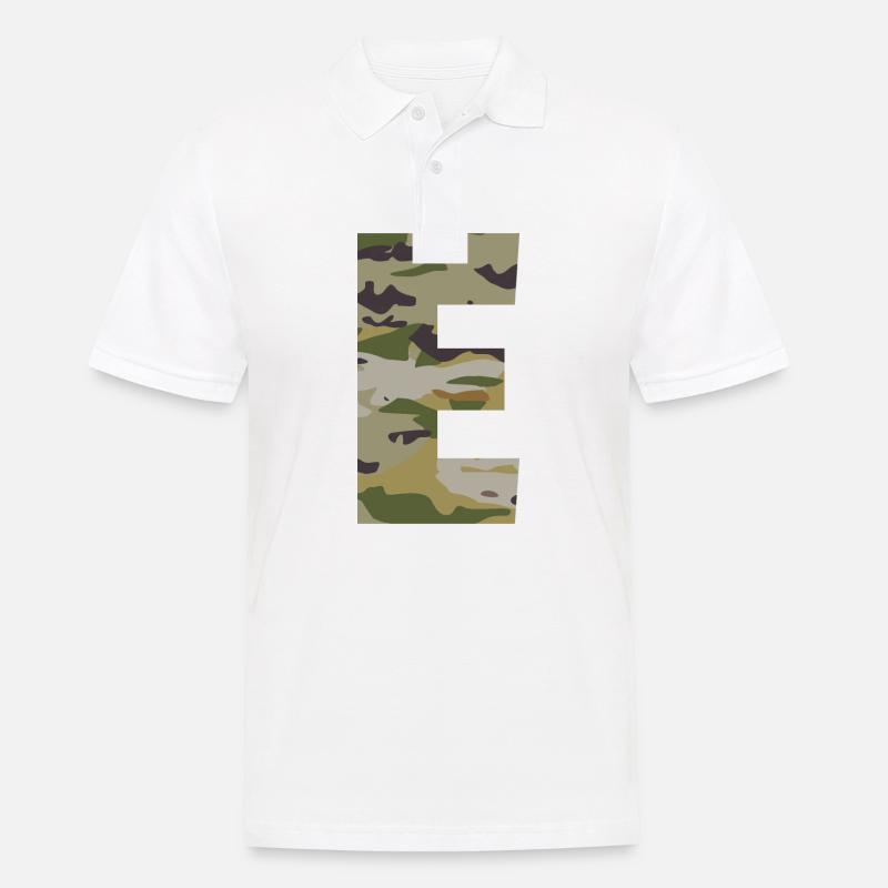 Tarnbuchstabe E - Männer Poloshirt - Weiß