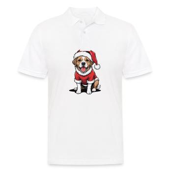 Père Noël chien Père Noël Cadeau chien - Polo Homme - blanc - Devant - Kai (181cm)