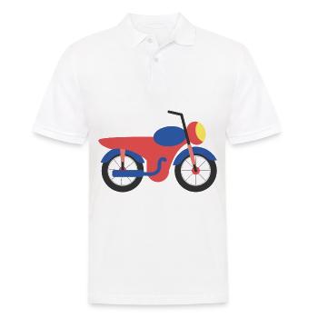 Motorrad mit Motiv Baby Junge Mädchen Vektor - Männer Poloshirt - Weiß - Vorne - Kai (181cm)
