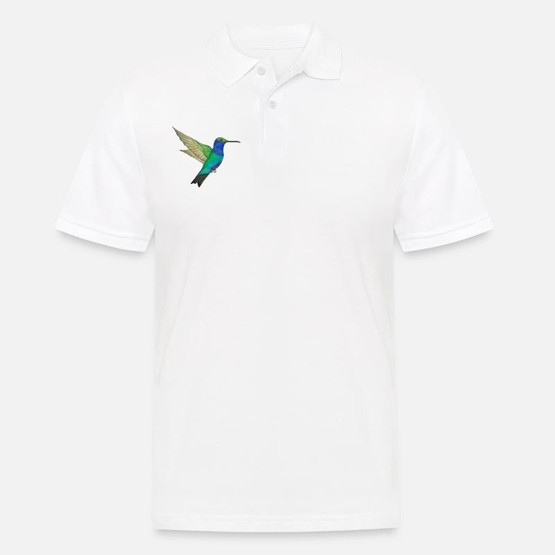 Kolibri Paradiesvogel - Männer Poloshirt - Weiß