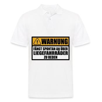 Liegerad Liegefahrrad Warnung Spruch Lustig - Männer Poloshirt - Weiß - Vorne - Kai (181cm)