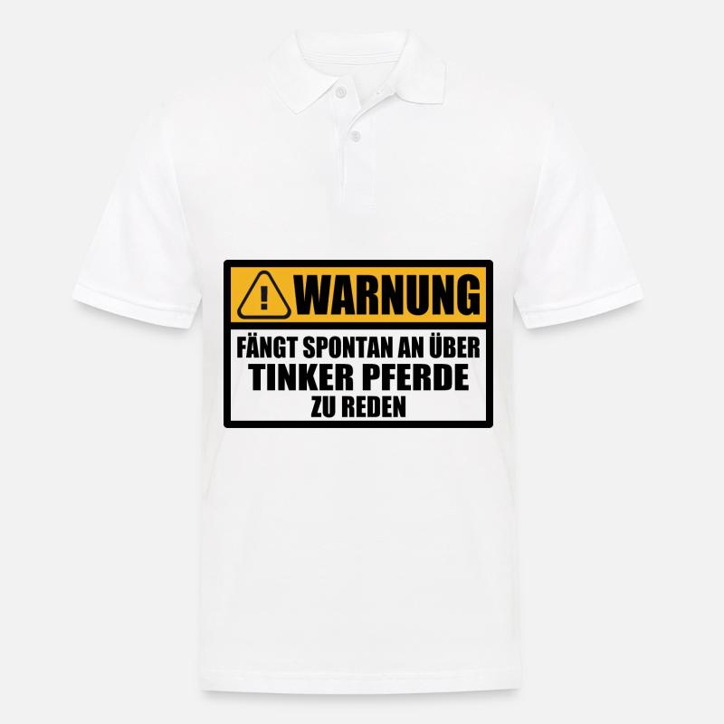 Tinker Pferd Mama Warnung Spruch Lustig - Männer Poloshirt - Weiß