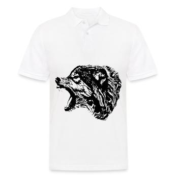 Wolf - Men's Polo Shirt - white - Front - Kai (181cm)
