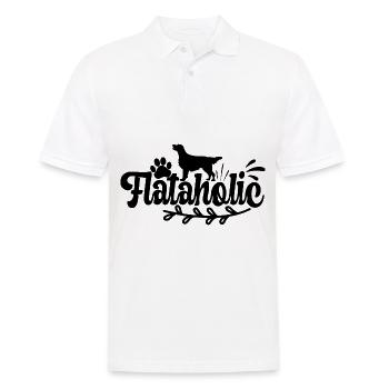 Flat Coated Retriever Hund Chien Flataholic - Polo Homme - blanc - Devant - Kai (181cm)