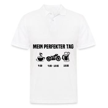 Mein Perfekter Tag mit Motorrad - Männer Poloshirt - Weiß - Vorne - Kai (181cm)