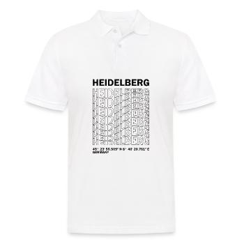 Heidelberg Koordinaten - Männer Poloshirt - Weiß - Vorne - Kai (181cm)