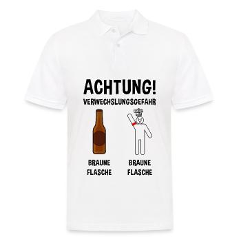 Anti Nazi Spruch - Männer Poloshirt - Weiß - Vorne - Kai (181cm)