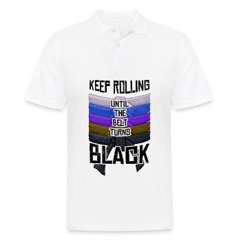 Brazilian Jiu-Jitsu Keep Rolling Belt Turns Black - Men's Polo Shirt - white - Front - Kai (181cm)