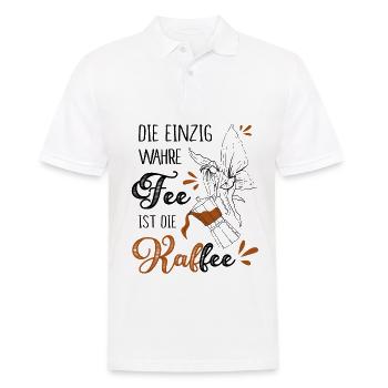 Die Einzig Wahre Fee Ist Die Kaffee - Männer Poloshirt - Weiß - Vorne - Kai (181cm)