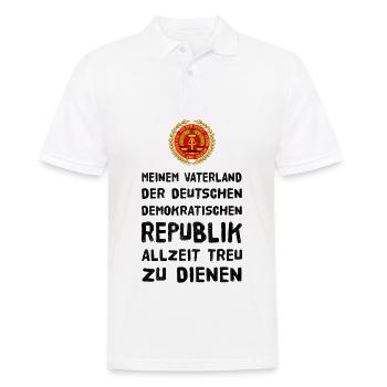 DDR NVA Fahneneid - Männer Poloshirt - Weiß - Vorne - Kai (181cm)