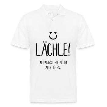 Lächle Du Kannst Sie Nicht Alle Töten - Männer Poloshirt - Weiß - Vorne - Kai (181cm)