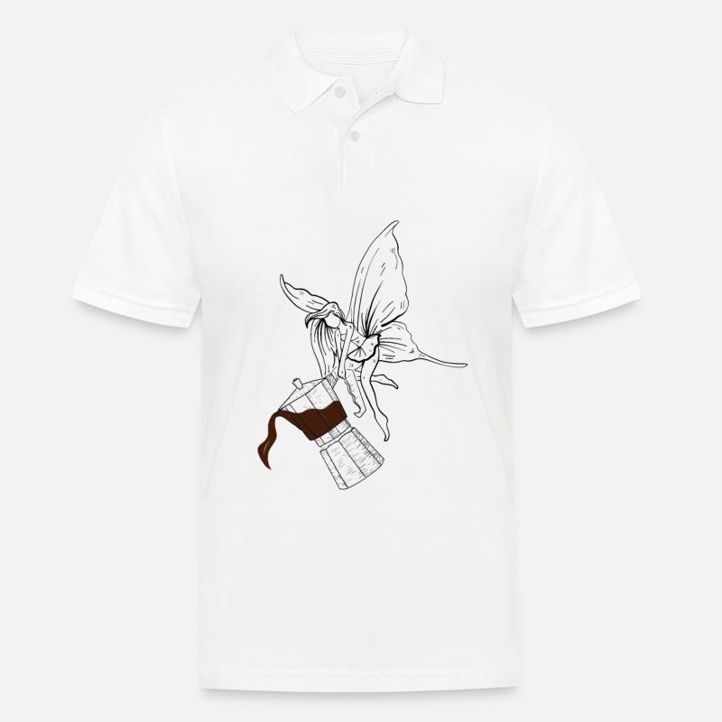 Kaffee Fee - Männer Poloshirt - Weiß