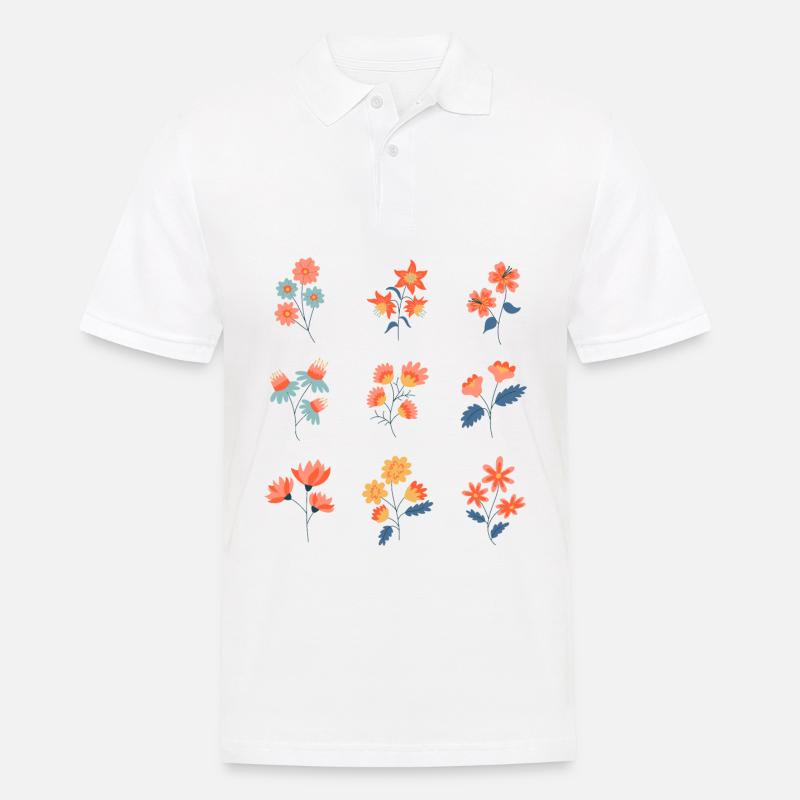 Wildblumen Botanik Blumen - Männer Poloshirt - Weiß